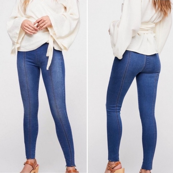 Denim Jeans Jeggings Raw Hem 